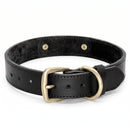 Collier en cuir Alice personnalisable pour chien, noir, vue arrière de la boucle