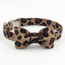 Collier nœud papillon Léopard pour chien, vue à plat