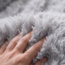 Couverture plaid en fourrure de luxe pour chiens, gris, gros plan détail