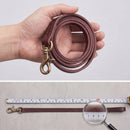Laisse en cuir Alice pour chien, marron, repère de taille