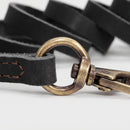 Laisse en cuir Alice pour chien, noir, gros plan détail