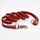 Laisse en cuir Alice pour chien, rouge, enroulé