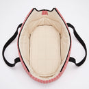 Sac de transport à carreaux pour petit chien, corail, intérieur