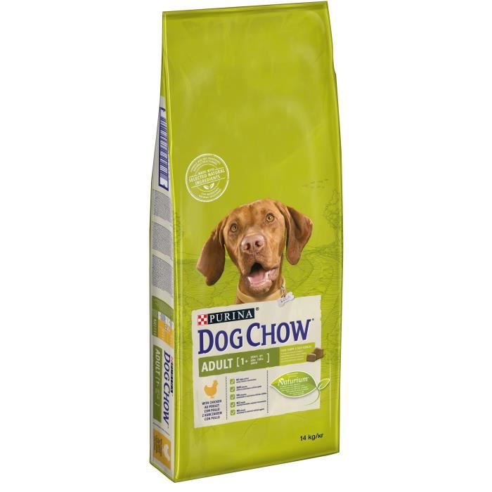 DOG CHOW Croquettes - Avec du poulet - Pour chien adulte - 14 kg