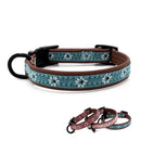 Collier en cuir et imprimé coton