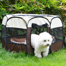 Parc marron pour chien pliable