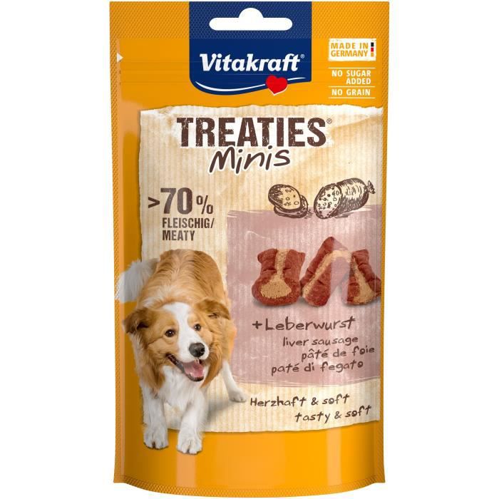 VITAKRAFT Treaties Mini Friandise pour chien au Pâté de foie - Lot de 8x 48 g