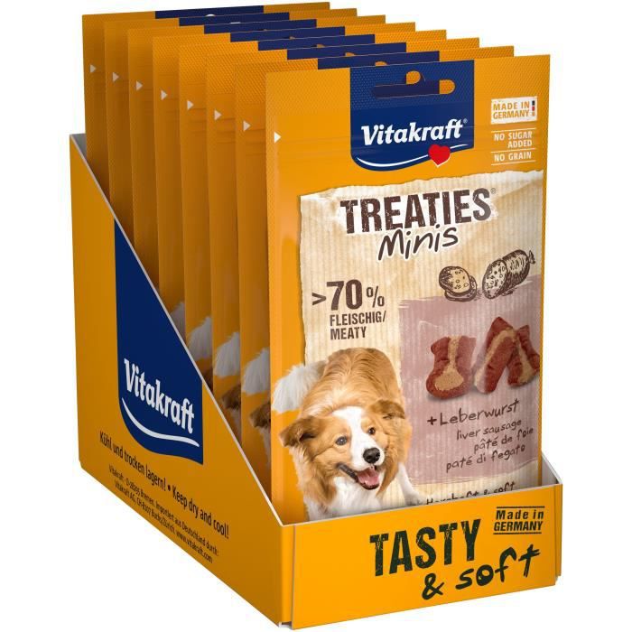 VITAKRAFT Treaties Mini Friandise pour chien au Pâté de foie - Lot de 8x 48 g