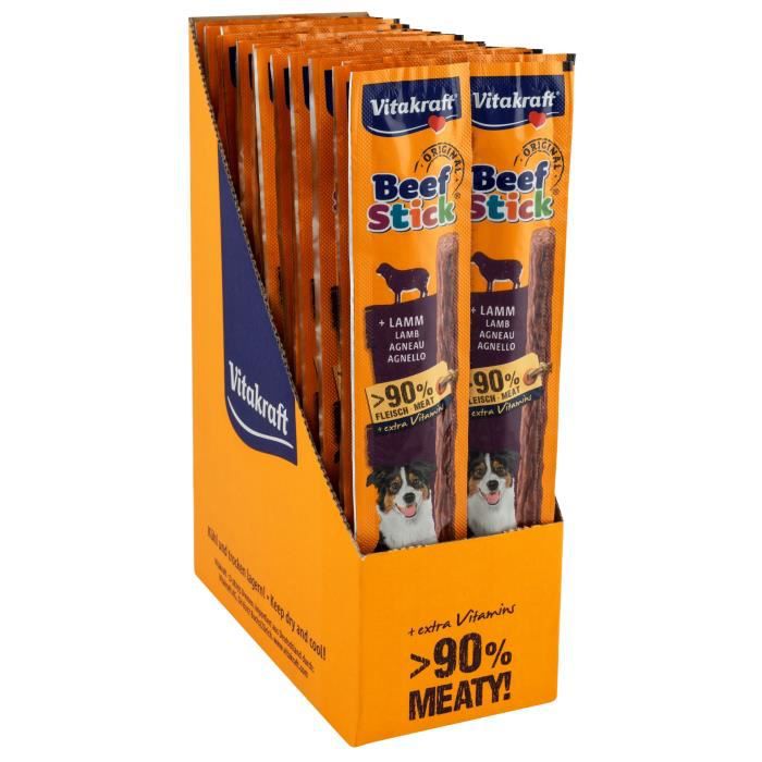 VITAKRAFT Beef Stick a l'Agneau Friandise pour chien - Lot de 50 sachets - Stick de 12g
